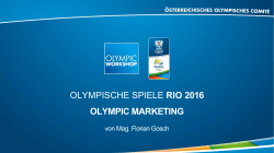 Olympic Workshop Rio 2016 Präsentation Olympic Marketing