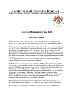 Honigpr&auml;mierung 2016 - Landesverband Hessischer Imker e.V.