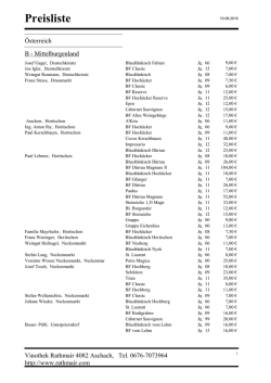 Preisliste - Vinothek Rathmair