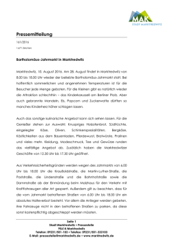 Pressemitteilung - der Stadt Marktredwitz