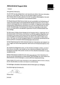 hier finden Sie den Aktionärsbrief vom August 2016