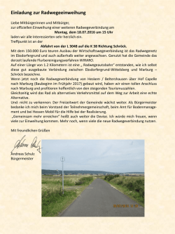 Einladung zur Radwegeeinweihung