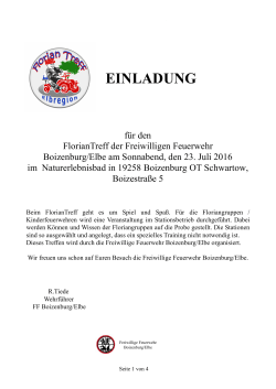 Einladung für FlorianTreff 2016