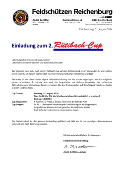 Einladung Rütibach-Cup 2016