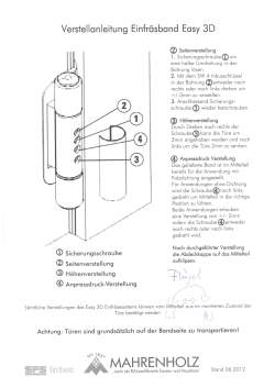 Page 1 Verstellanleitung Einfrösband Easy 3D (D