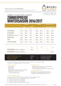 zimmerpreise wintersaison 2016/2017