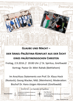 Glaube und Macht &ndash; der Israel-Pal&auml;stina