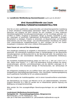 drei Auszubildende zur/zum VERWALTUNGSFACHANGESTELLTEN