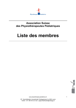 Liste des membres - Physiotherapia paediatrica