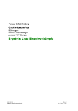 Ergebnis-Liste Einzelwettkämpfe