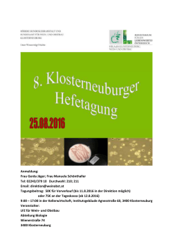 Hefetagung 25.8.2016 - und Obstbau Klosterneuburg