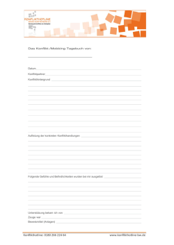 Konflikthotline: 0180 266 224 64 www.konflikthotline