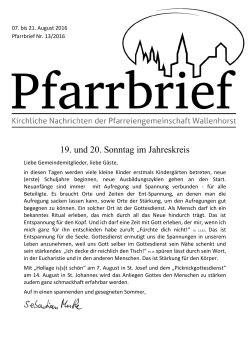Pfarrbrief-2016-13 - Pfarreiengemeinschaft Wallenhorst