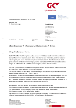 Inbetriebnahme der IT-Infrastruktur und Outtasking