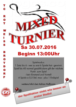 Mixed-Turnier am 30.07.2016