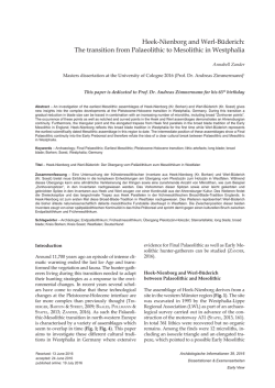 Heek-Nienborg and Werl-B&uuml;derich: The transition from Palaeolithic