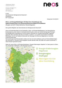 Eingabe Klima- Energie- Modellregion G&ouml;ssendorf
