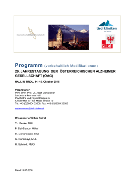 Programm - Österreichische Alzheimer Gesellschaft