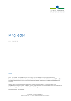 Mitglieder - Ombudsstelle für Investmentfonds