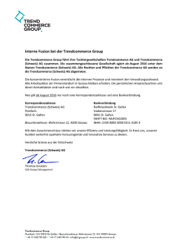 Interne Fusion bei der Trendcommerce Group