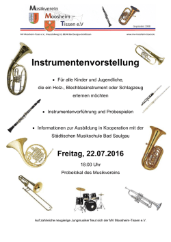 Instrumentale Ausbildung beim MV Moosheim
