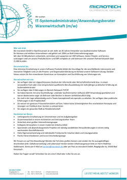 IT-Systemadministrator/Anwendungsberater