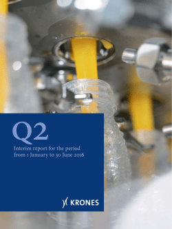 Interim report for the period from 1 January to 30 June 2016