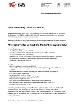 im Stelleninserat - TDS-Rad