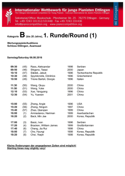 Kategorie B(bis 20 Jahre), 1. Runde/Round (1)