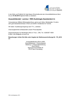 Auszubildende/r zum/zur HNO-Audiologie-Assistenten/-in