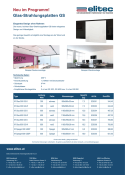 Glas-Strahlungsplatten GS