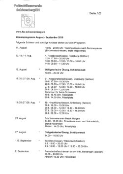 Monatsprogramm August/September - FSV