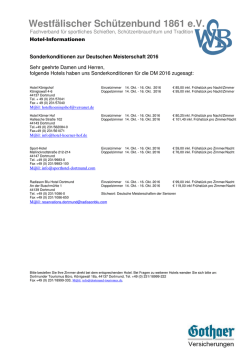 Hotel-Informationen - Westf&auml;lischer Sch&uuml;tzenbund