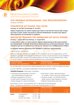 Info&acute;s - Eveline Glanzmann Cosmetics