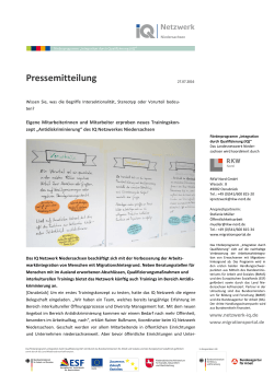 Pressemitteilung - IQ Netzwerk Niedersachsen
