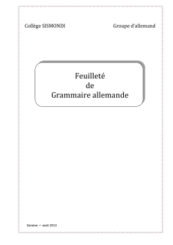 Feuillet&eacute; de Grammaire allemande
