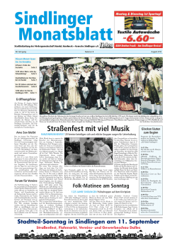 Sindlinger Monatsblatt August 2016
