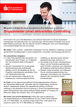 Gruppenleiter (m/w) aktuarielles Controlling