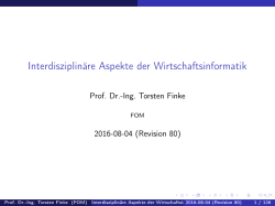 Interdisziplin&auml;re Aspekte der Wirtschaftsinformatik