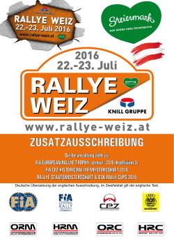 Ausschreibung Rallye Weiz 2016 ()