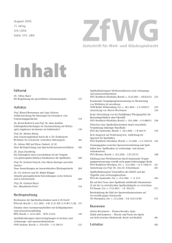 Inhalt - Zeitschrift f&uuml;r Wett
