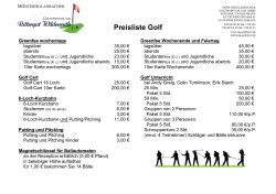 Preisliste Golf - Mönchengladbacher Golfsportanlage