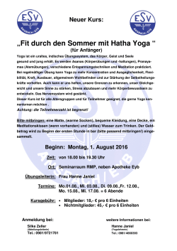 „Fit durch den Sommer mit Hatha Yoga “