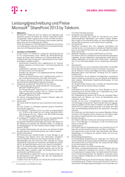 Leistungsbeschreibung und Preise Microsoft SharePoint