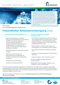 Instandhalter Abwasserentsorgung (m/w)