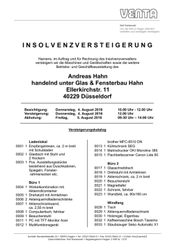 insolvenzversteigerun g - VENTA Industrieversteigerungen GmbH