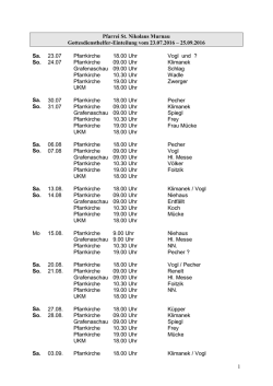 Lektorenplan 23.7. bis 25.9.16