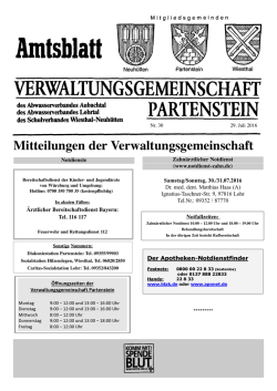 Mitteilungen der Verwaltungsgemeinschaft