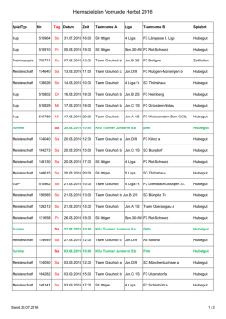 Heimspielplan 2016-2017