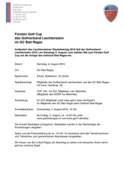 Ausschreibung - Golfverband Liechtenstein